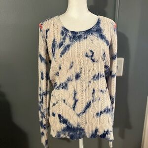 Maison Scotch Blue and Cream Women's Sweater